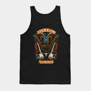 Rock and Roll Eagle Summer Rock Vintage Country Music Shirt Tank Top